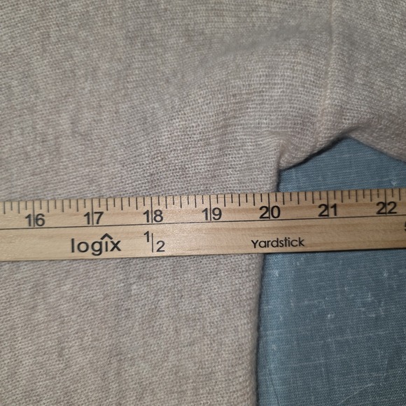 AQUA Cashmere Draped Open Front Cardigan Sweater Size M Wheat Long Sleeve Knit - Picture 8 of 10